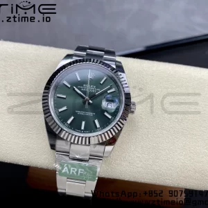 Rolex DateJust 41 126334 ARF 1:1 Best Edition 904L Steel  Green Dial on SS Oyster Bracelet VR3235 - Super Clone Watch | 1:1 Best Version