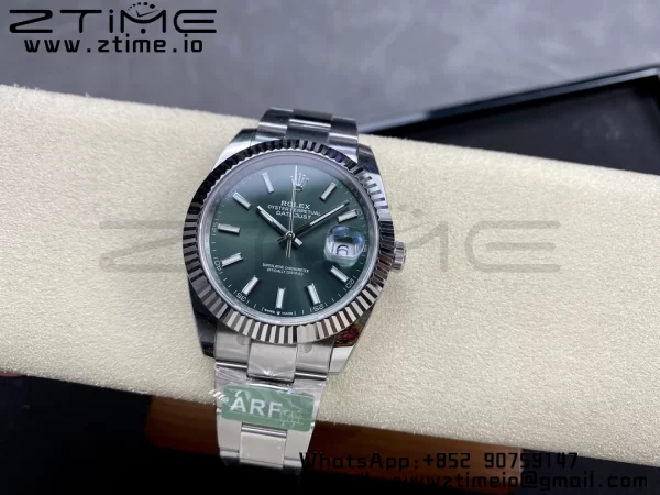 Rolex DateJust 41 126334 ARF 1:1 Best Edition 904L Steel  Green Dial on SS Oyster Bracelet VR3235 - Super Clone Watch | 1:1 Best Version