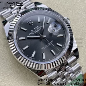 Rolex DateJust 41 126334 ARF 1:1 Best Edition 904L Quadrante Grigio Acciaio su Bracciale SS Jubilee VR3235 - Orologio Super Clone | 1:1 Best Version