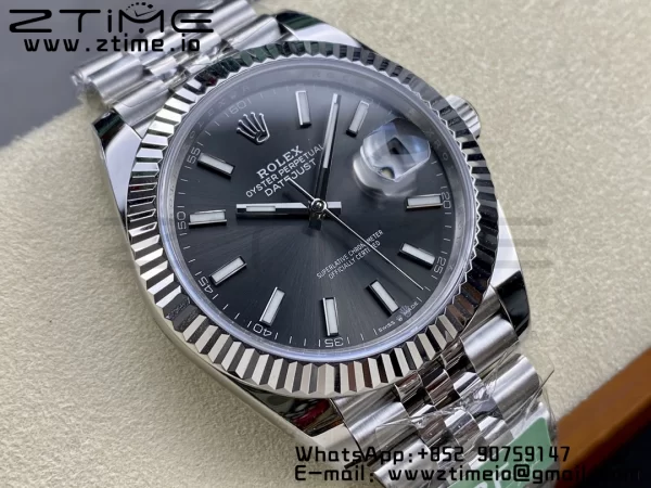 Rolex DateJust 41 126334 ARF 1:1 Best Edition 904L Quadrante Grigio Acciaio su Bracciale SS Jubilee VR3235 - Orologio Super Clone | 1:1 Best Version