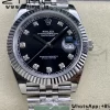 Rolex DateJust 41 126334 ARF 1:1 Best Edition 904L Steel Black Diamonds Dial on SS Jubilee Bracelet VR3235 - Super Clone Watch | 1:1 Best Version