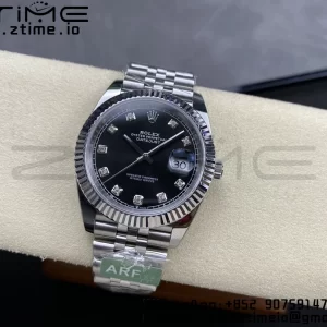 Rolex DateJust 41 126334 ARF 1:1 Best Edition 904L Steel Black Diamonds Dial on SS Jubilee Bracelet VR3235 - Super Clone Watch | 1:1 Best Version
