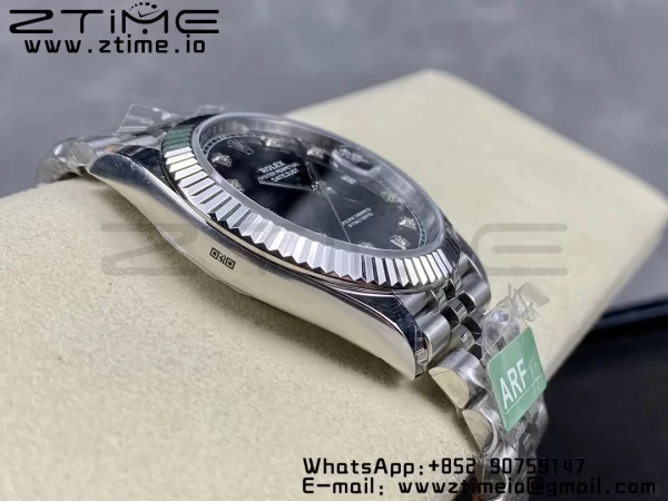 Rolex DateJust 41 126334 ARF 1:1 Best Edition 904L Steel Black Diamonds Dial on SS Jubilee Bracelet VR3235 - Super Clone Watch | 1:1 Best Version
