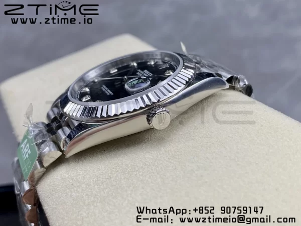 Rolex DateJust 41 126334 ARF 1:1 Best Edition 904L Steel Black Diamonds Dial on SS Jubilee Bracelet VR3235 - Super Clone Watch | 1:1 Best Version