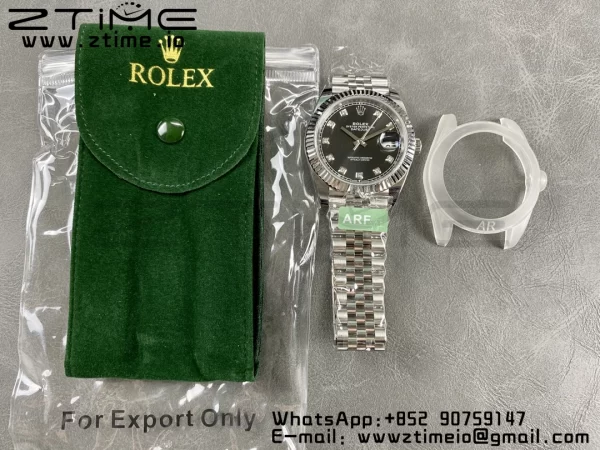 Rolex DateJust 41 126334 ARF 1:1 Best Edition 904L Steel Black Diamonds Dial on SS Jubilee Bracelet VR3235 - Super Clone Watch | 1:1 Best Version
