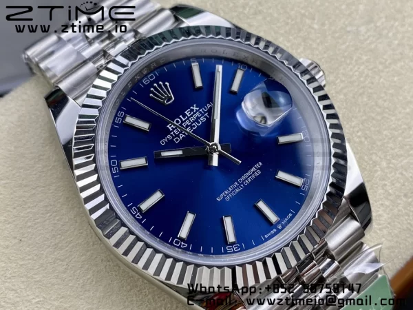 Rolex DateJust 41 126334 ARF 1:1 Best Edition 904L Steel Blue Dial on SS Jubilee Bracelet VR3235 - Super Clone Watch | 1:1 Best Version
