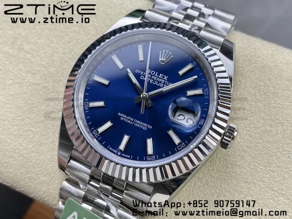 Rolex DateJust 41 126334 ARF 1:1 Best Edition 904L Steel Blue Dial on SS Jubilee Bracelet VR3235 - Super Clone Watch | 1:1 Best Version