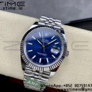 Rolex DateJust 41 126334 ARF 1:1 Best Edition 904L Steel Blue Dial on SS Jubilee Bracelet VR3235 - Super Clone Watch | 1:1 Best Version