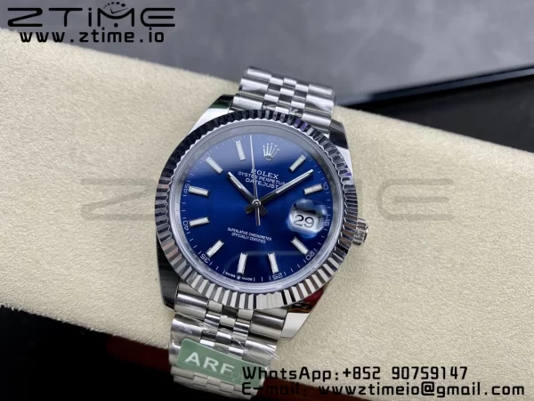 Rolex DateJust 41 126334 ARF 1:1 Best Edition 904L Steel Blue Dial on SS Jubilee Bracelet VR3235 - Super Clone Watch | 1:1 Best Version