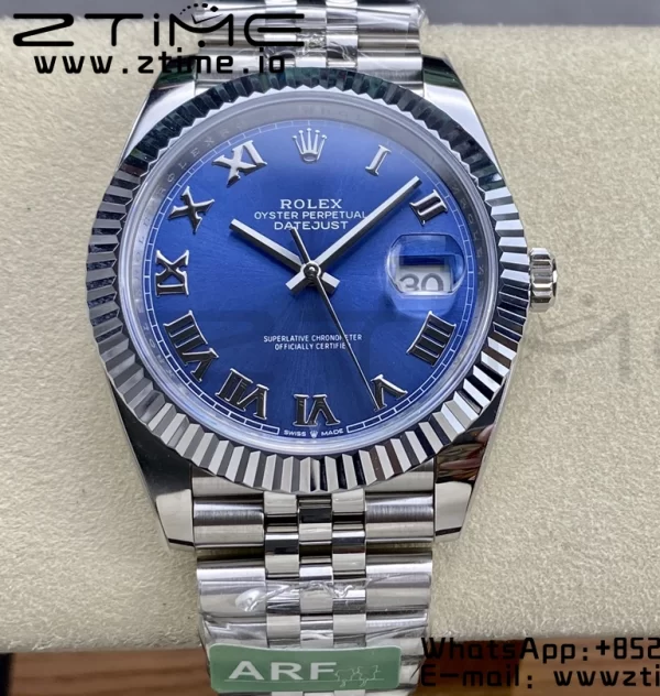 Rolex DateJust 41 126334 ARF 1:1 Best Edition 904L Steel Blue Roman Dial on SS Jubilee Bracelet VR3235 - Super Clone Watch | 1:1 Best Version