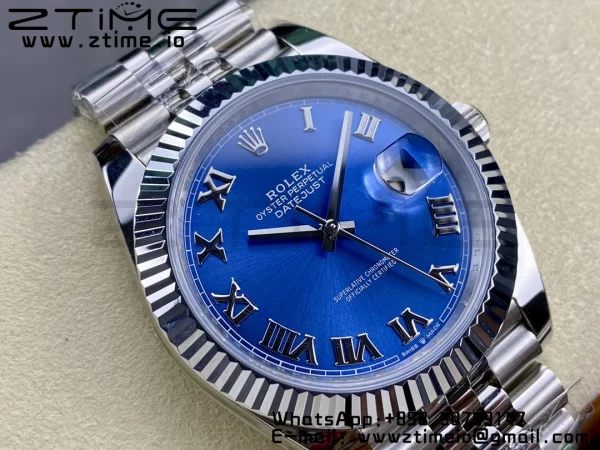 Rolex DateJust 41 126334 ARF 1:1 Best Edition 904L Steel Blue Roman Dial on SS Jubilee Bracelet VR3235 - Super Clone Watch | 1:1 Best Version