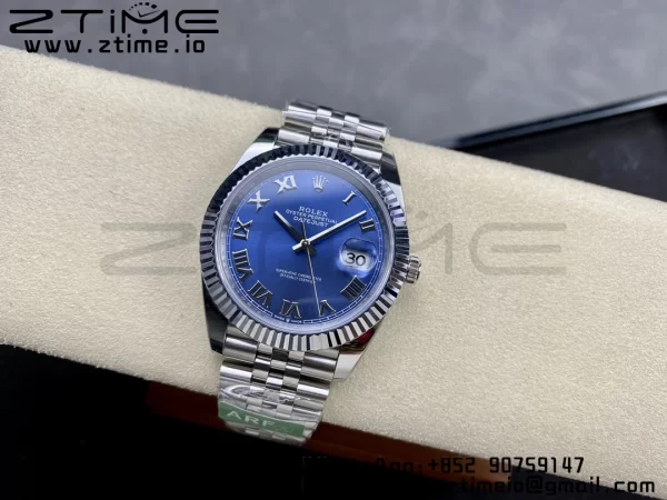 Rolex DateJust 41 126334 ARF 1:1 Best Edition 904L Steel Blue Roman Dial on SS Jubilee Bracelet VR3235 - Super Clone Watch | 1:1 Best Version