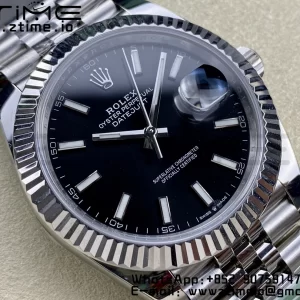 Rolex DateJust 41 126334 ARF 1:1 Best Edition 904L Steel Black Dial on SS Jubilee Bracelet VR3235 - Super Clone Watch | 1:1 Best Version