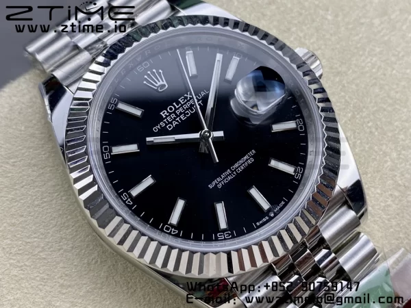 Rolex DateJust 41 126334 ARF 1:1 Best Edition 904L Steel Black Dial on SS Jubilee Bracelet VR3235 - Super Clone Watch | 1:1 Best Version