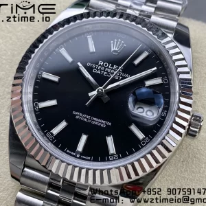 Rolex DateJust 41 126334 ARF 1:1 Best Edition 904L Steel Black Dial on SS Jubilee Bracelet VR3235 - Super Clone Watch | 1:1 Best Version