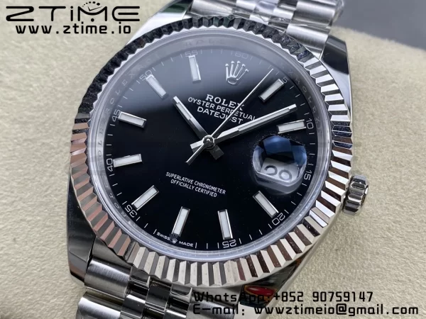 Rolex DateJust 41 126334 ARF 1:1 Best Edition 904L Steel Black Dial on SS Jubilee Bracelet VR3235 - Super Clone Watch | 1:1 Best Version