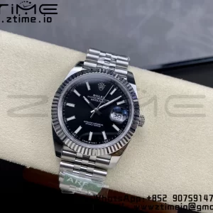 Rolex DateJust 41 126334 ARF 1:1 Best Edition 904L Steel Black Dial on SS Jubilee Bracelet VR3235 - Super Clone Watch | 1:1 Best Version