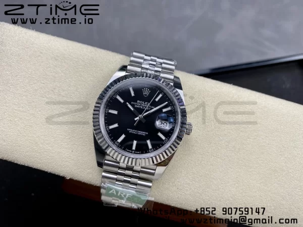 Rolex DateJust 41 126334 ARF 1:1 Best Edition 904L Steel Black Dial on SS Jubilee Bracelet VR3235 - Super Clone Watch | 1:1 Best Version