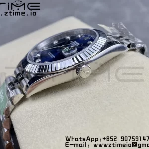 Rolex DateJust 41 126334 ARF 1:1 Best Edition 904L Steel Blue Diamonds Dial on SS Jubilee Bracelet VR3235 - Super Clone Watch | 1:1 Best Version