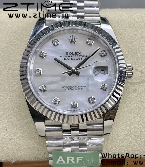 Rolex DateJust 41 126334 ARF 1:1 Best Edition 904L Steel White MOP Dial on SS Jubilee Bracelet VR3235 - Super Clone Watch | 1:1 Best Version