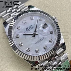 Rolex DateJust 41 126334 ARF 1:1 Best Edition 904L Steel White MOP Dial on SS Jubilee Bracelet VR3235 - Super Clone Watch | 1:1 Best Version