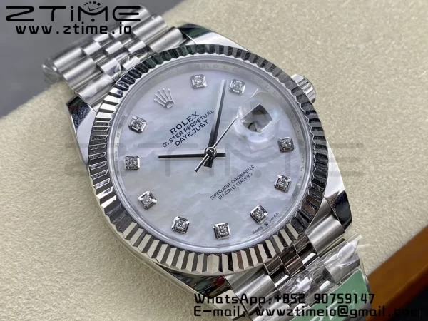 Rolex DateJust 41 126334 ARF 1:1 Best Edition 904L Steel White MOP Dial on SS Jubilee Bracelet VR3235 - Super Clone Watch | 1:1 Best Version