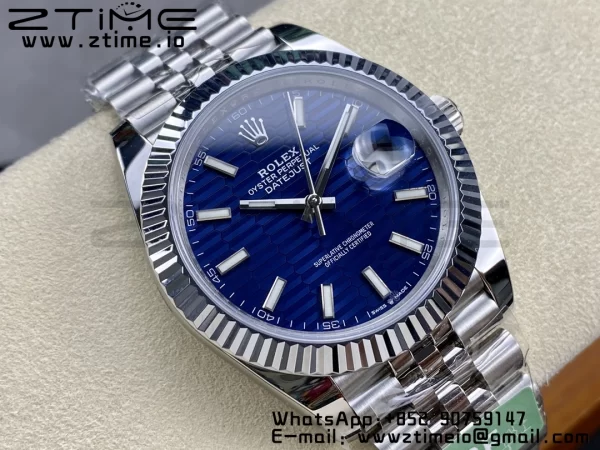 Rolex DateJust 41 126334 ARF 1:1 Best Edition 904L Steel Cadran albastru texturat pe brățară SS Jubilee VR3235 - Super Clone Watch | 1:1 Best Version