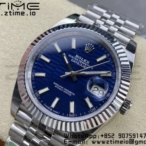 Rolex DateJust 41 126334 ARF 1:1 Best Edition 904L Steel Cadran albastru texturat pe brățară SS Jubilee VR3235 - Super Clone Watch | 1:1 Best Version