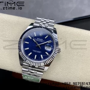 Rolex DateJust 41 126334 ARF 1:1 Best Edition 904L Steel Cadran albastru texturat pe brățară SS Jubilee VR3235 - Super Clone Watch | 1:1 Best Version