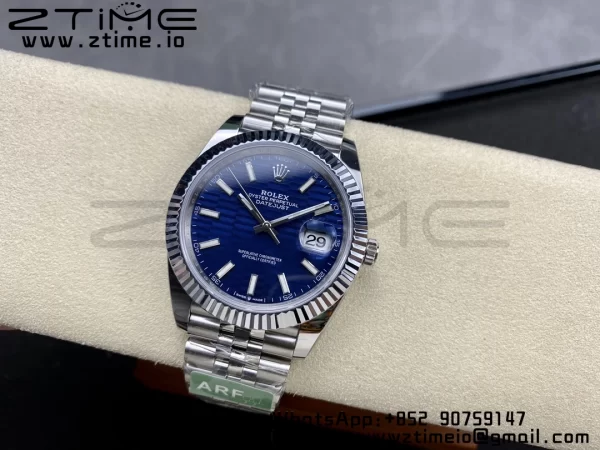 Rolex DateJust 41 126334 ARF 1:1 Best Edition 904L Steel Cadran albastru texturat pe brățară SS Jubilee VR3235 - Super Clone Watch | 1:1 Best Version