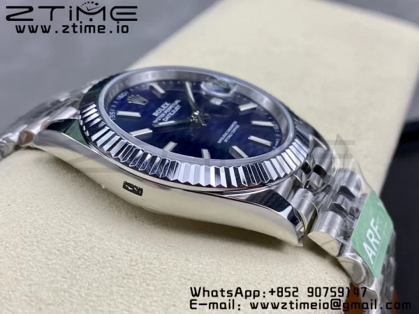 Rolex DateJust 41 126334 ARF 1:1 Best Edition 904L Steel Cadran albastru texturat pe brățară SS Jubilee VR3235 - Super Clone Watch | 1:1 Best Version