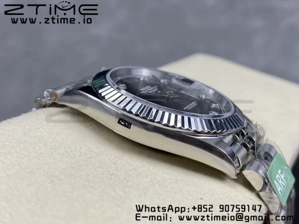 Rolex DateJust 41 126334 ARF 1:1 Best Edition 904L Steel Gray Diamonds Dial on SS Jubilee Bracelet VR3235 - Super Clone Watch | 1:1 Best Version