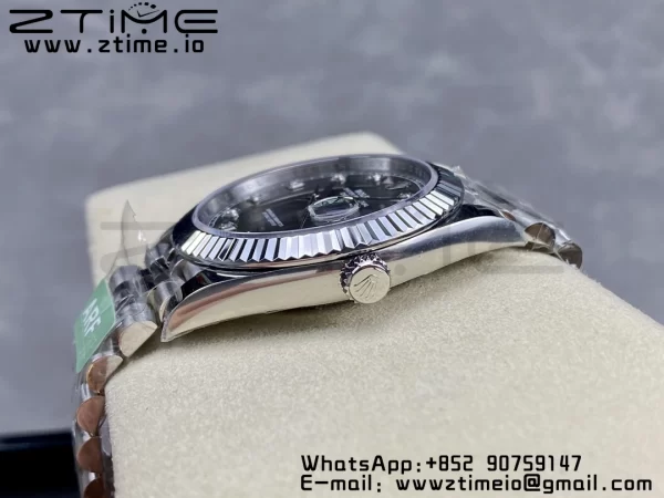 Rolex DateJust 41 126334 ARF 1:1 Best Edition 904L Steel Gray Diamonds Dial on SS Jubilee Bracelet VR3235 - Super Clone Watch | 1:1 Best Version