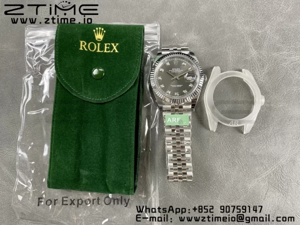 Rolex DateJust 41 126334 ARF 1:1 Best Edition 904L Steel Gray Diamonds Dial on SS Jubilee Bracelet VR3235 - Super Clone Watch | 1:1 Best Version