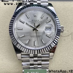 Rolex DateJust 41 126334 ARF 1:1 Best Edition 904L Steel Silvery  Dial on SS Jubilee Bracelet VR3235 - Super Clone Watch | 1:1 Best Version