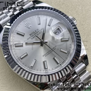 Rolex DateJust 41 126334 ARF 1:1 Best Edition 904L Steel Silvery  Dial on SS Jubilee Bracelet VR3235 - Super Clone Watch | 1:1 Best Version