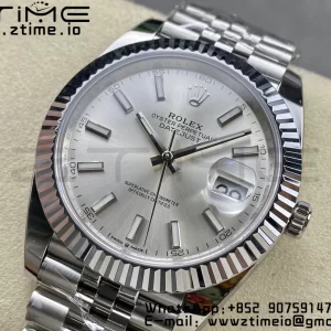 Rolex DateJust 41 126334 ARF 1:1 Best Edition 904L Steel Silvery  Dial on SS Jubilee Bracelet VR3235 - Super Clone Watch | 1:1 Best Version