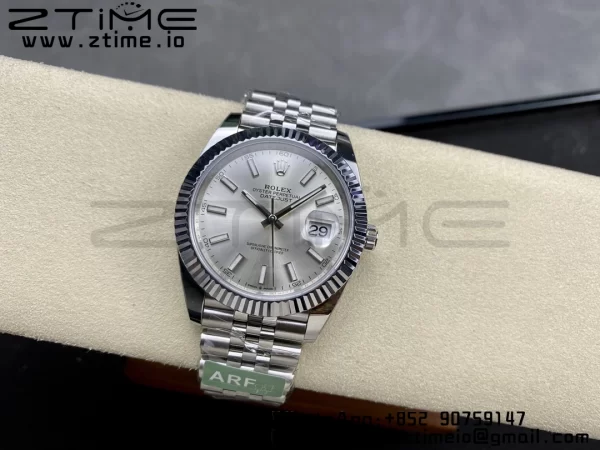 Rolex DateJust 41 126334 ARF 1:1 Best Edition 904L Steel Silvery  Dial on SS Jubilee Bracelet VR3235 - Super Clone Watch | 1:1 Best Version