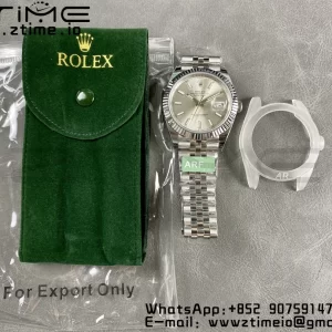 Rolex DateJust 41 126334 ARF 1:1 Best Edition 904L Steel Silvery  Dial on SS Jubilee Bracelet VR3235 - Super Clone Watch | 1:1 Best Version