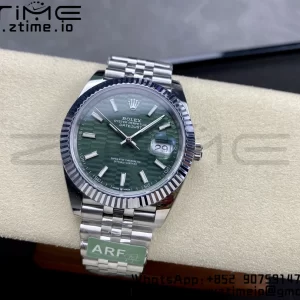 Rolex DateJust 41 126334 ARF 1:1 Best Edition 904L Steel Green Textured Dial on SS Jubilee Bracelet VR3235 - Super Clone Watch | 1:1 Best Version