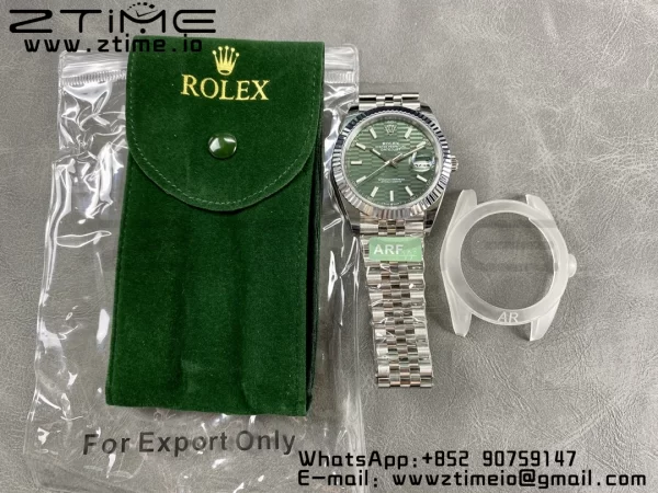 Rolex DateJust 41 126334 ARF 1:1 Best Edition 904L Steel Green Textured Dial on SS Jubilee Bracelet VR3235 - Super Clone Watch | 1:1 Best Version