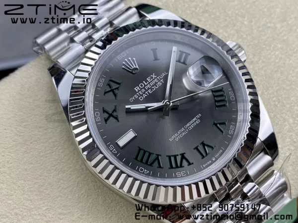 Rolex DateJust 41 126334 ARF 1:1 Best Edition 904L Acciaio Quadrante Verde Romano su Bracciale SS Jubilee VR3235 - Orologio Super Clone | 1:1 Best Version
