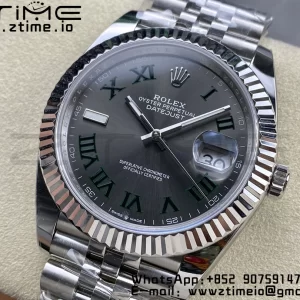 Rolex DateJust 41 126334 ARF 1:1 Best Edition 904L Acciaio Quadrante Verde Romano su Bracciale SS Jubilee VR3235 - Orologio Super Clone | 1:1 Best Version