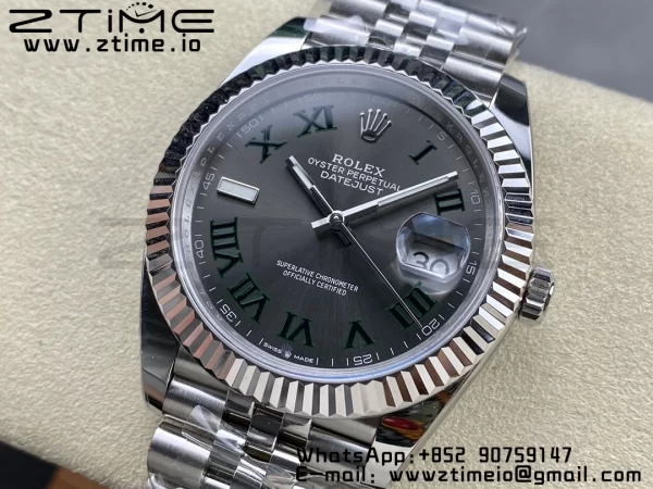 Rolex DateJust 41 126334 ARF 1:1 Best Edition 904L Acciaio Quadrante Verde Romano su Bracciale SS Jubilee VR3235 - Orologio Super Clone | 1:1 Best Version