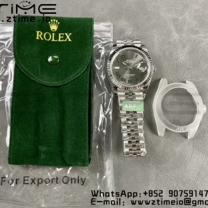 Rolex DateJust 41 126334 ARF 1:1 Best Edition 904L Acciaio Quadrante Verde Romano su Bracciale SS Jubilee VR3235 - Orologio Super Clone | 1:1 Best Version