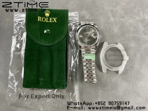 Rolex DateJust 41 126334 ARF 1:1 Best Edition 904L Acciaio Quadrante Verde Romano su Bracciale SS Jubilee VR3235 - Orologio Super Clone | 1:1 Best Version