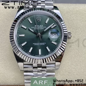 Rolex DateJust 41 126334 ARF 1:1 Best Edition 904L Steel Green Dial on SS Jubilee Bracelet VR3235 - Super Clone Watch | 1:1 Best Version