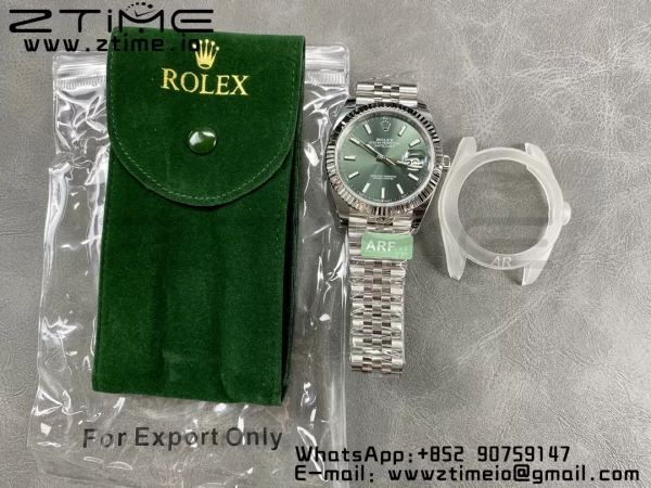 Rolex DateJust 41 126334 ARF 1:1 Best Edition 904L Steel Green Dial on SS Jubilee Bracelet VR3235 - Super Clone Watch | 1:1 Best Version