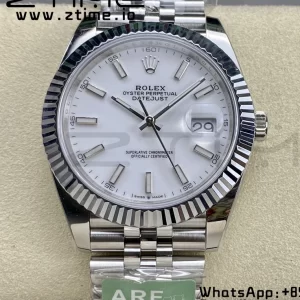Rolex DateJust 41 126334 ARF 1:1 Best Edition 904L Steel White Dial on SS Jubilee Bracelet VR3235 - Super Clone Watch | 1:1 Best Version