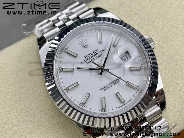 Rolex DateJust 41 126334 ARF 1:1 Best Edition 904L Steel White Dial on SS Jubilee Bracelet VR3235 - Super Clone Watch | 1:1 Best Version